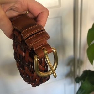 Beautiful Vintage “British Tan” Woven Leather Coach Belt